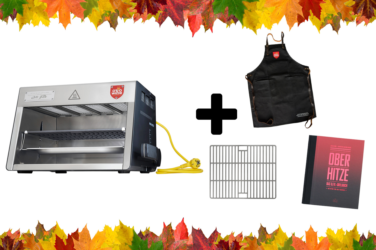 Otto Wilde Herbst Bundle, inkl. gratis Grillschürze, Grillbuch & Edelstahl-Grillrost