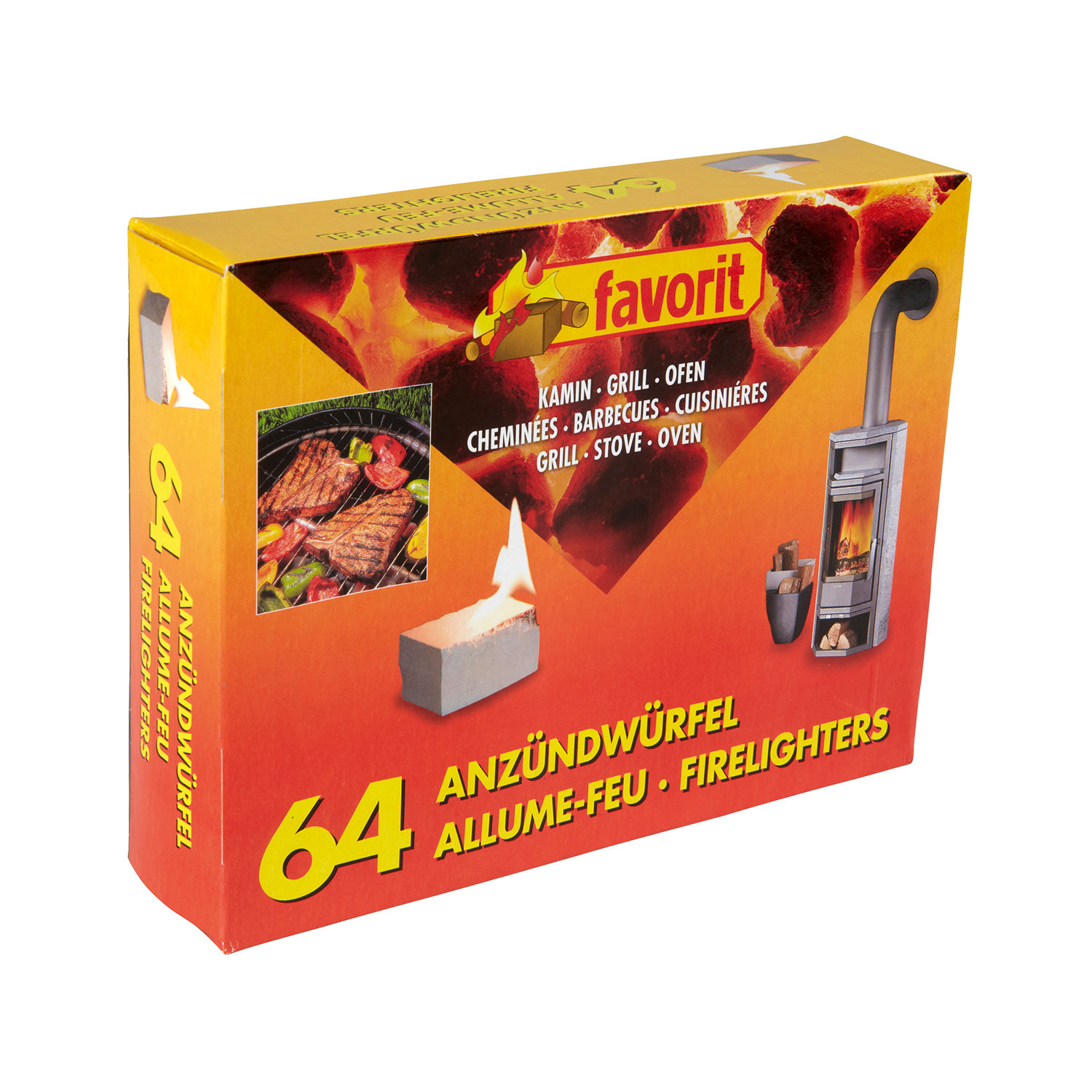 Favorit Grillanzünder; Anzündwürfel weiß; 64 Stück