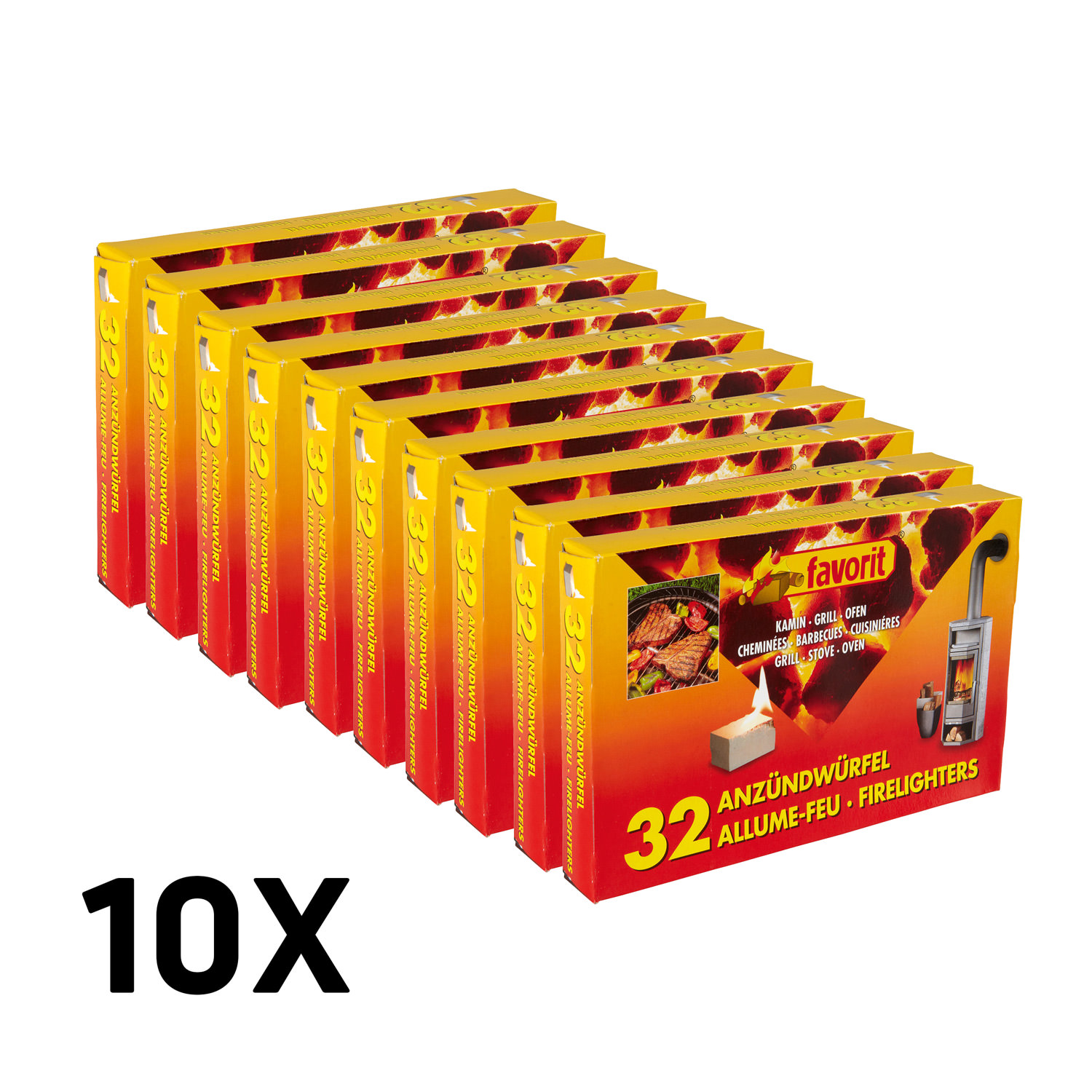 Favorit Grillanzünder; Anzündwürfel weiß; 320 Stück