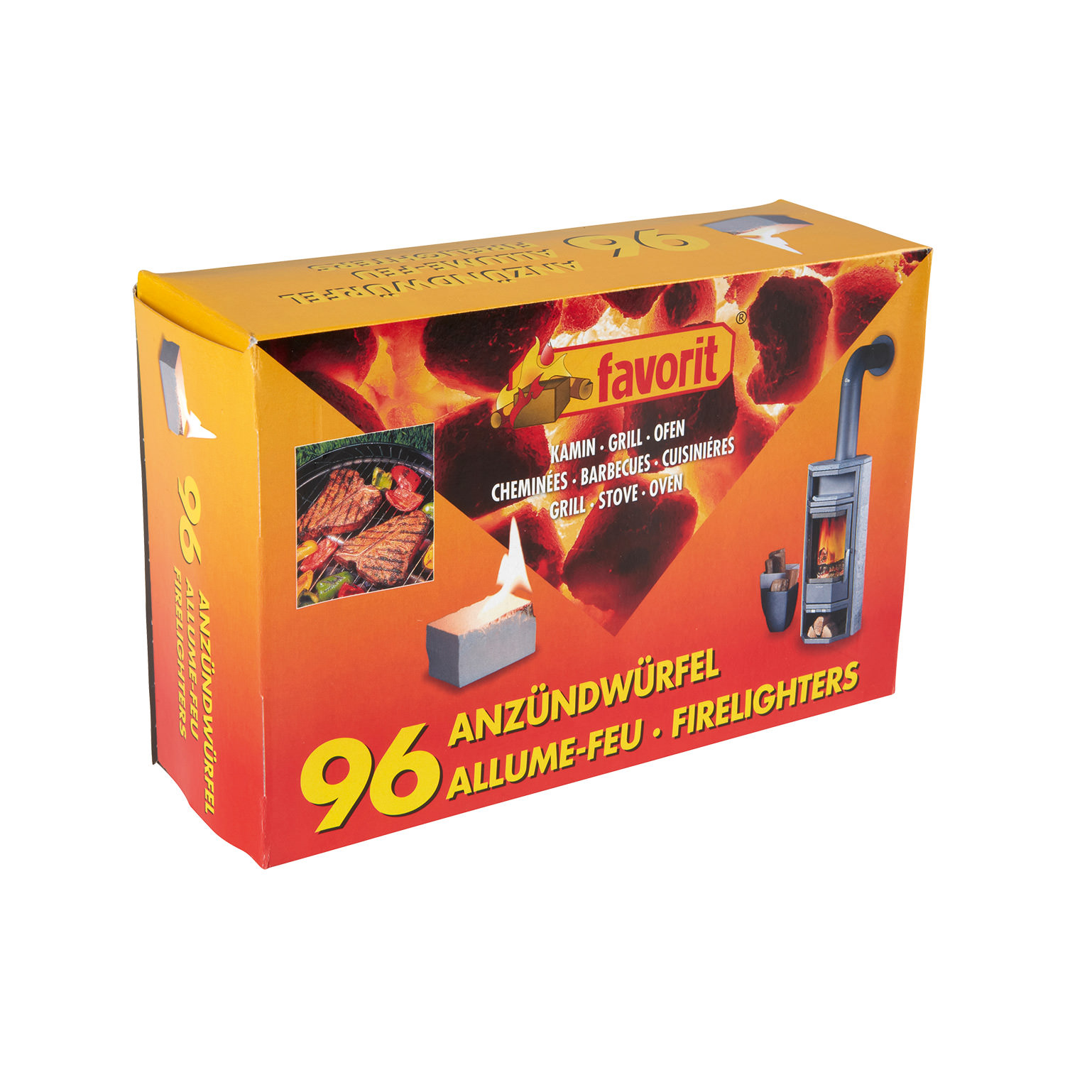 Favorit Grillanzünder; Anzündwürfel weiß; 96 Stück