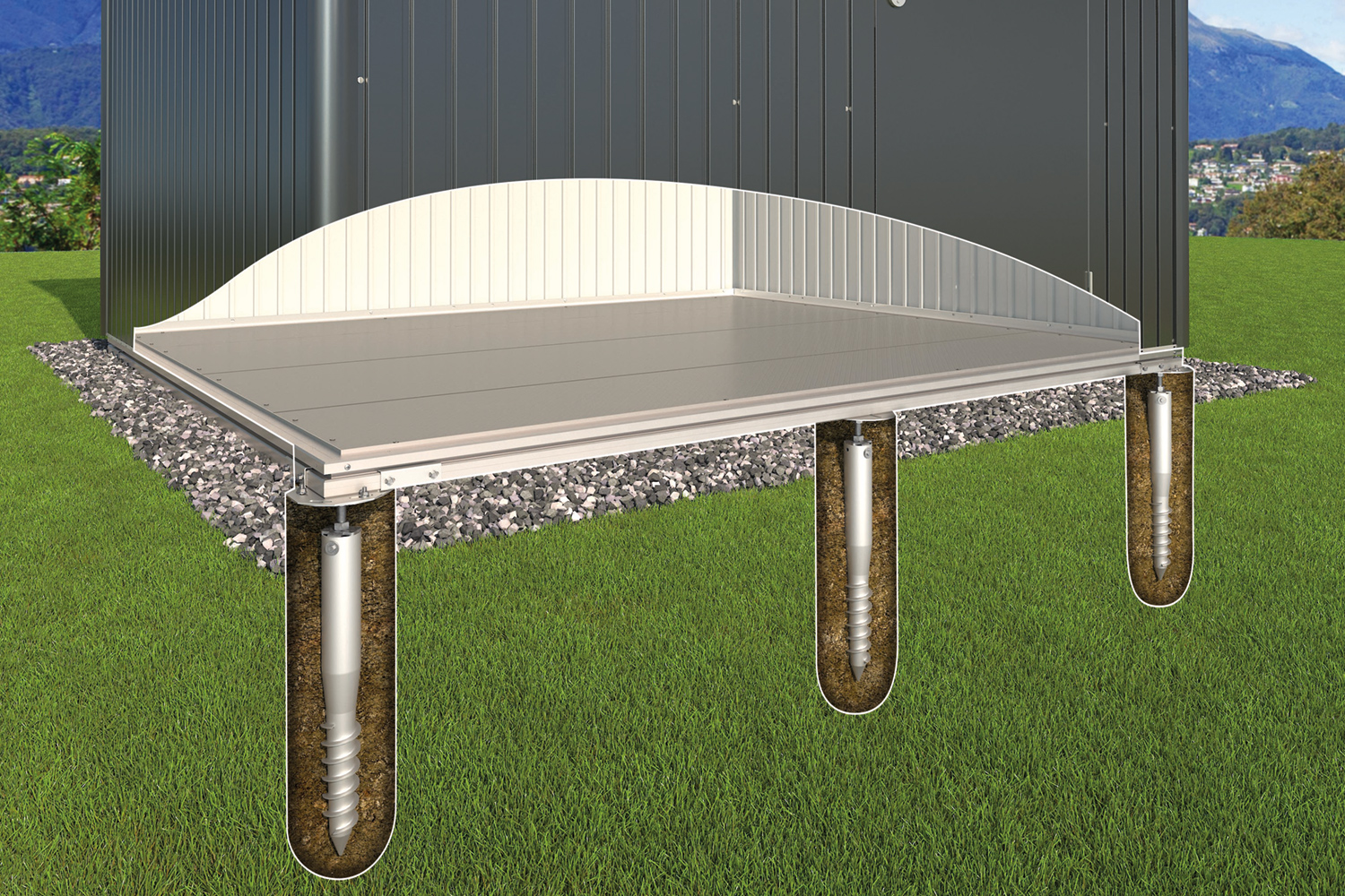 Biohort Erdschrauben-Fundament für Geräteschrank