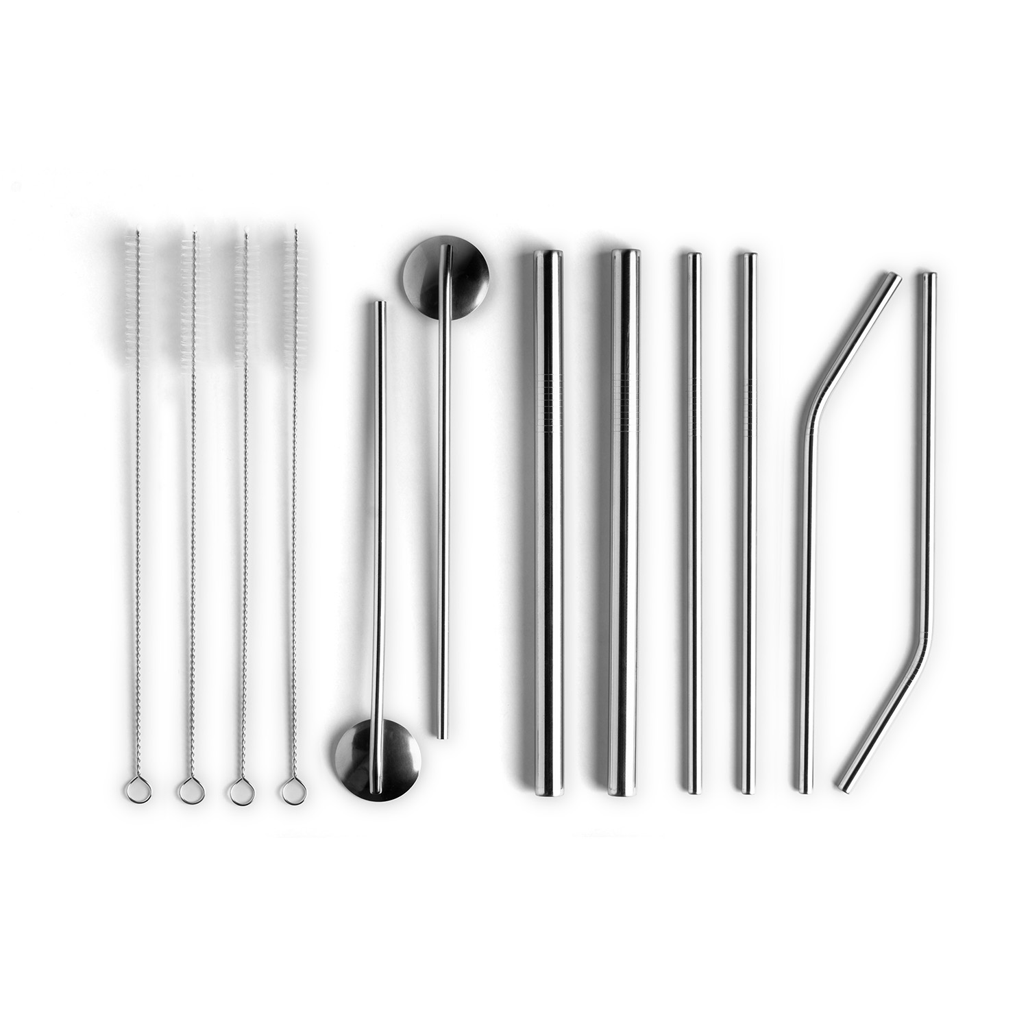 FUMOSA Edelstahl-Strohhalm Set; 14-tlg.