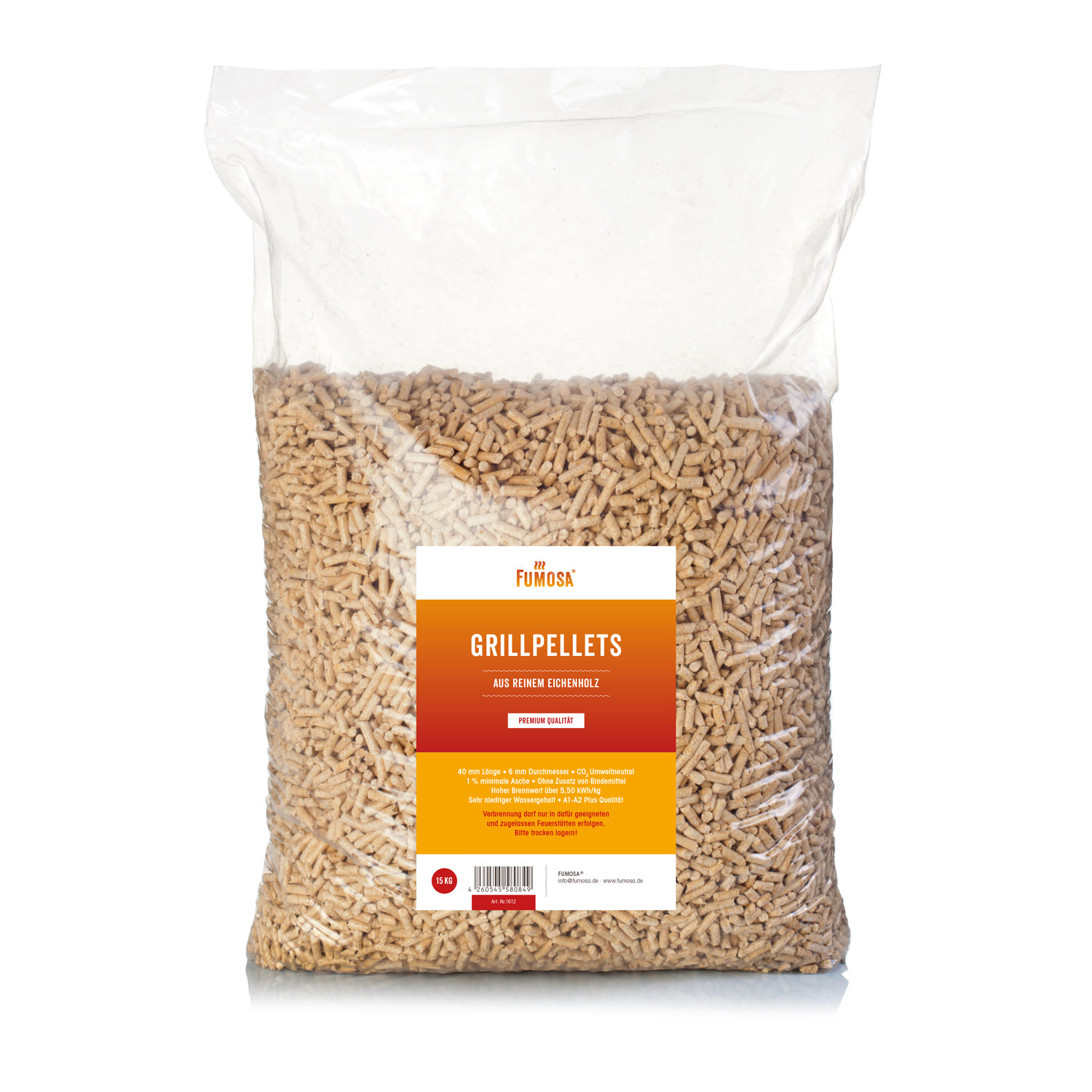 FUMOSA Premium Grillpellets aus reinem Eichenholz