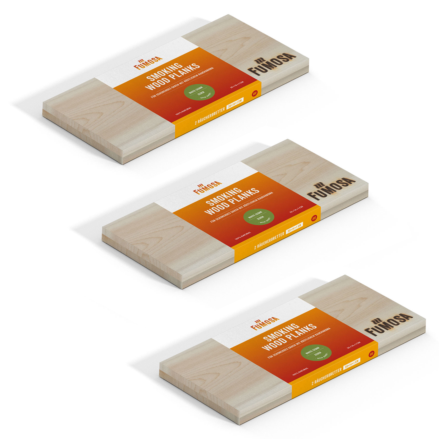 FUMOSA Räucherbretter Set Zedernholz; 3x 2 Räucherbretter